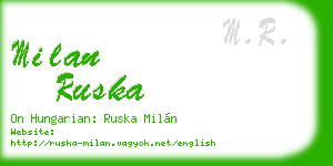 milan ruska business card
